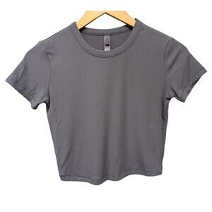 SKIMS Cropped Rib Modal Tee Periwinkle Hue Slim Fit Crewneck Lightweight Stretch